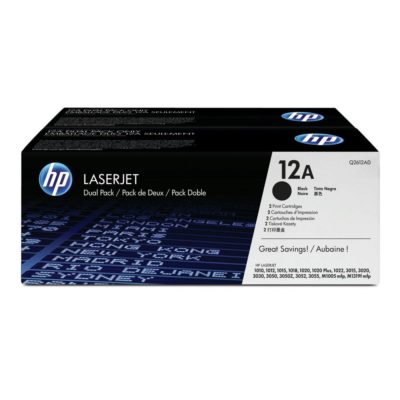 Hp 12A Toner, Black Dual Pack, Q2612AD (package 2 each) Hp 12A Toner, Black Dual Pack, Q2612AD (package 2 each)